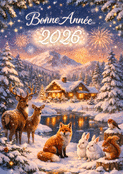 Bonne Ann&eacute;e 2026 avec paysages enneig&eacute;s